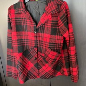 Trisha Tyler Black and Red Plaid Jacket, Size M, NWOT